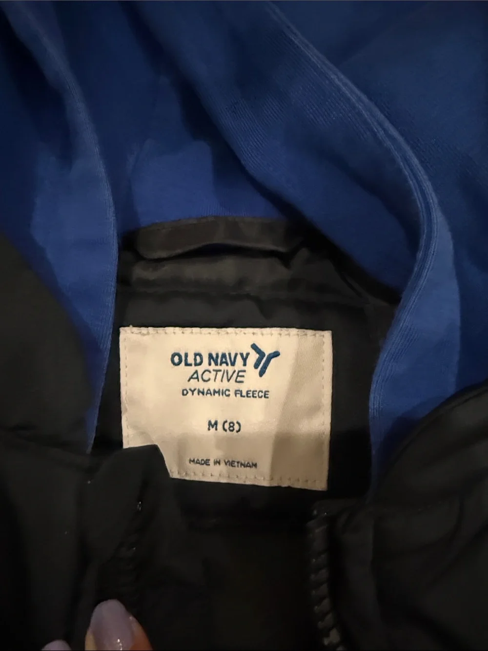 Old Navy Blue Hoodie with Black Puffer Vest